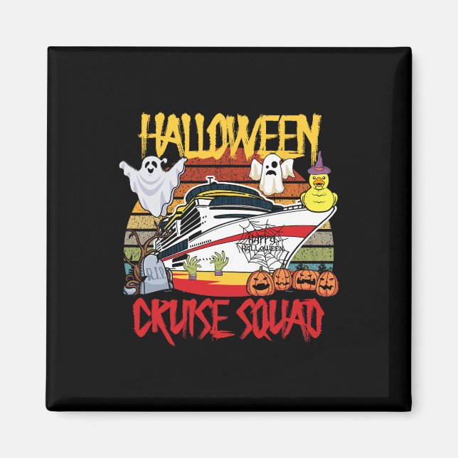 Imã Halloween Cruise Squad Rubber Duck Hunting Ship Bo (Frente)