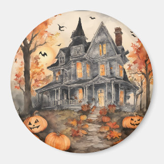Imã Halloween de casa antiga gerada pela AI
