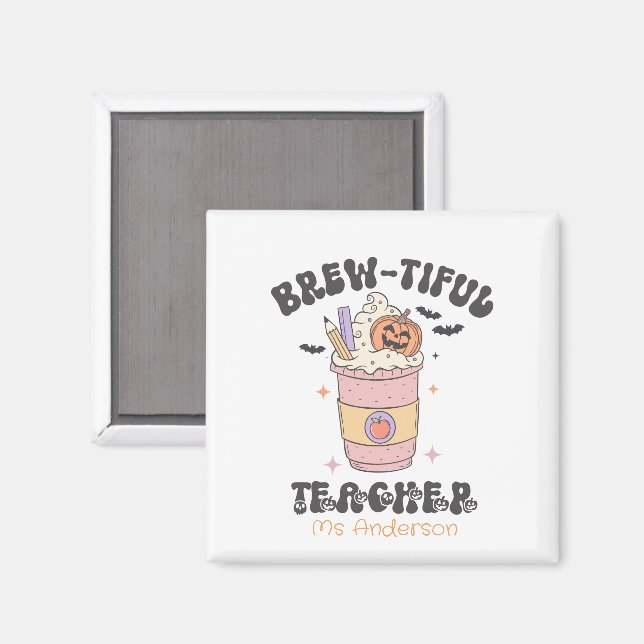 Imã Halloween De Professora Bela Maneira Personalizada (Front/Back)