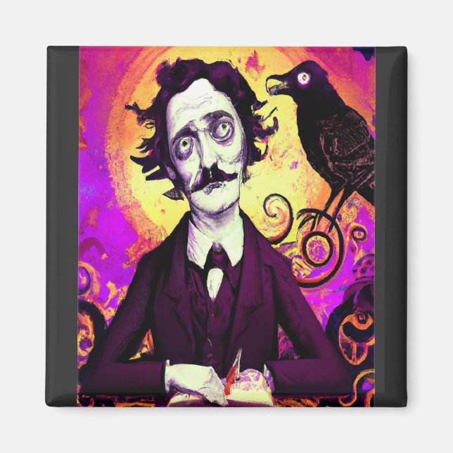 Imã Halloween, Edgar Allen Poe, Raven, Nunca Mais (Frente)