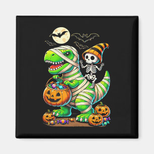 Imã Halloween Engraçado T Rex Dinossaur Mummy Boys Tri