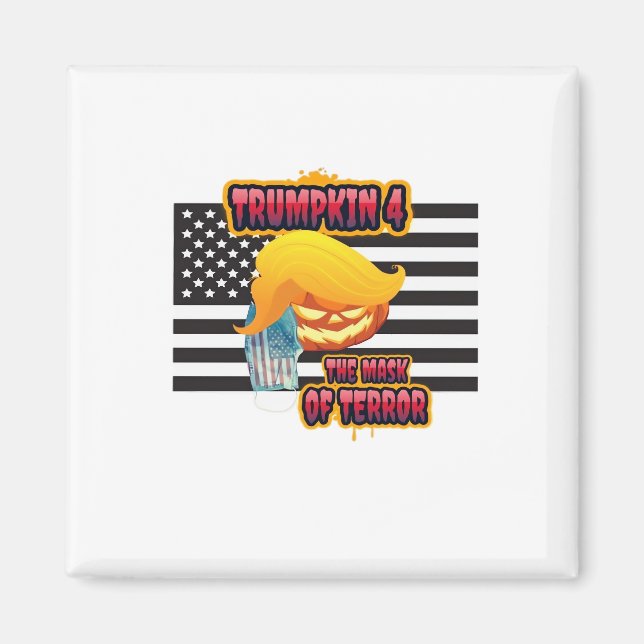 Imã Halloween Engraçado Trumpkin Clássico (Frente)