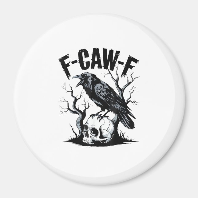 Imã Halloween F-Caw-F Bird Crow Women Men Retro Classi (Frente)