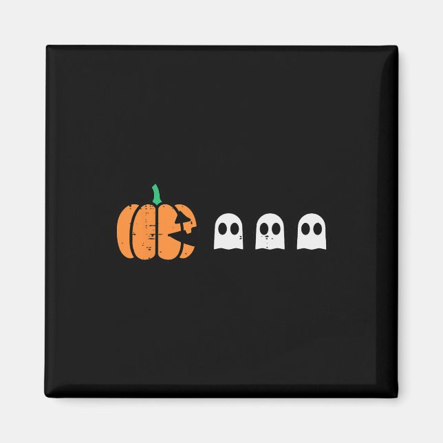 Imã Halloween Gamer Pumpkin Comendo Fantasma Men B (Frente)