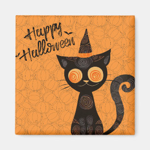 Imã Halloween/gato/abóbora/queda