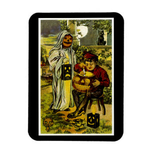 Ímã Halloween Ghost e Jack-o-Lanterna