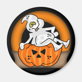 Imã Halloween Ghost Round Magnet