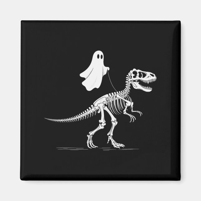 Imã Halloween Ghost Walking Dinosaur Skeleton T Rex Fu (Frente)