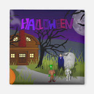 Imã Halloween Haunted House