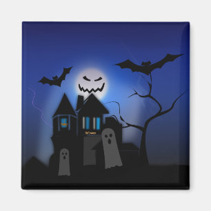 Imã Halloween Haunted House - Assustador