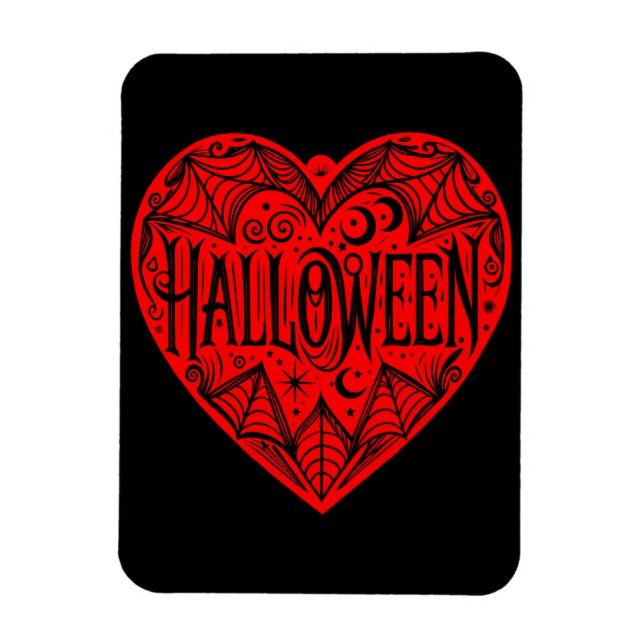 Ímã Halloween Heart, Red Heart Shape, Holiday (Vertical)