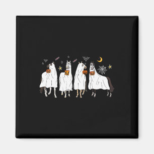 Imã Halloween Horse Ghost Boo Pumpkin Costume Para Hom