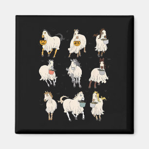 Imã Halloween Horse Ghost Boo Pumpkin Costume Para Hom