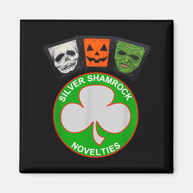Imã Halloween III Silver Shamrock e Máscaras (Frente)