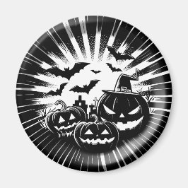 Imã Halloween in black and white