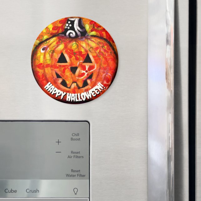Imã Halloween Jack O Lantern Orange Personalizado (In Situ (Fridge))