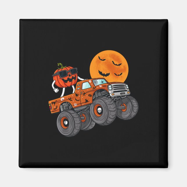 Imã Halloween Jack O Lanterna Monster Truck Toddler Bo (Frente)