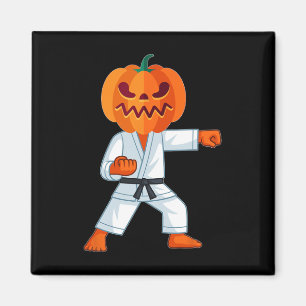 Imã Halloween Karate Fighter Pumpkin Head Scary Gift