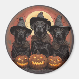 Imã Halloween Labrador Retriever Cachorros Bruxos