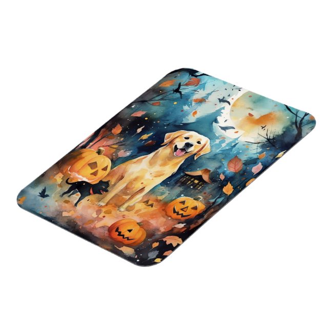 Ímã Halloween Lappund Finlandês Com Pumpkins Assustado (Left Side)