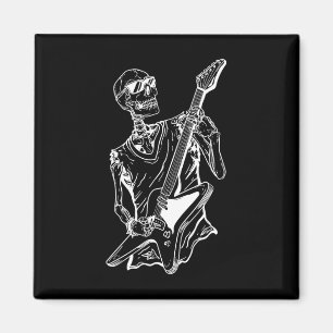Imã Halloween Lazy Costume Skeleton Guitar Musical