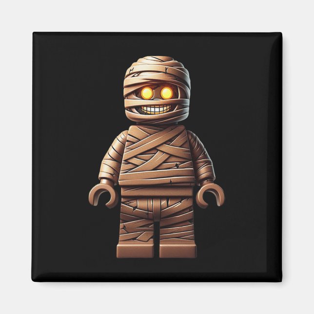 Imã Halloween Master Builder Mummy Kids Building Block (Frente)
