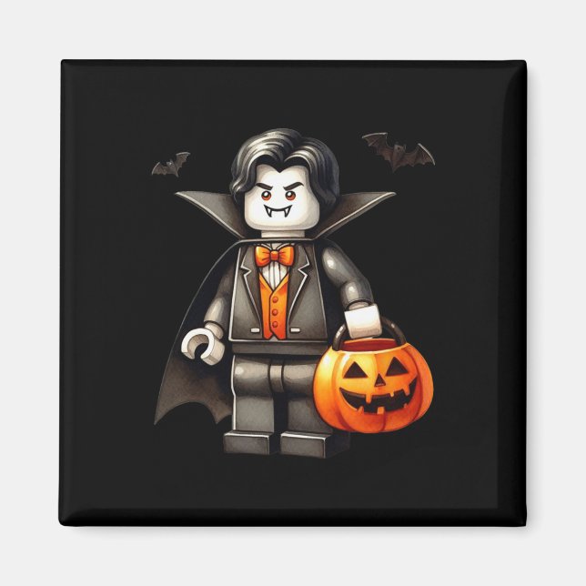 Imã Halloween Master Builder Vampire Kids Building Blo (Frente)