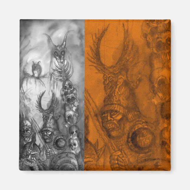 Imã HALLOWEEN MONSTERS / ORK WAR Fantasy (Frente)