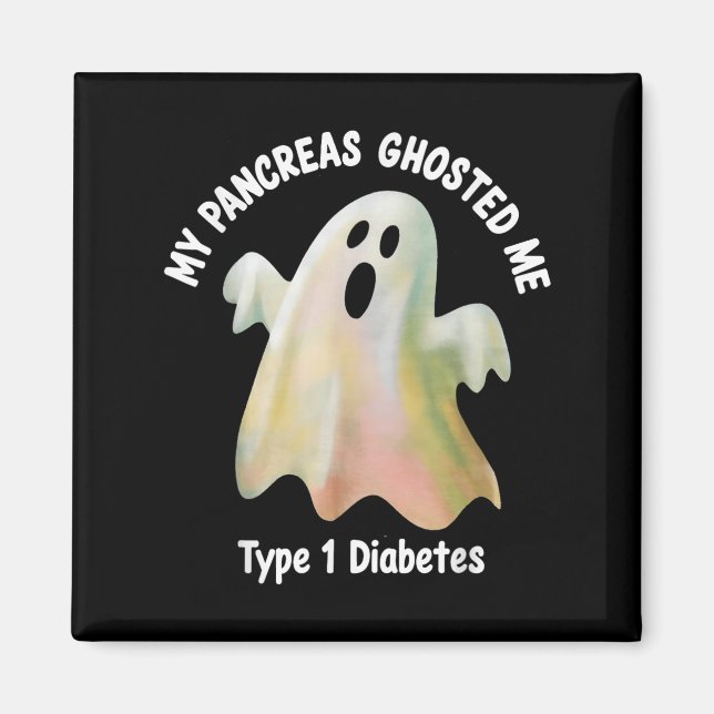 Imã Halloween My Pancreas Ghosted Me Diabetes Boys &am (Frente)