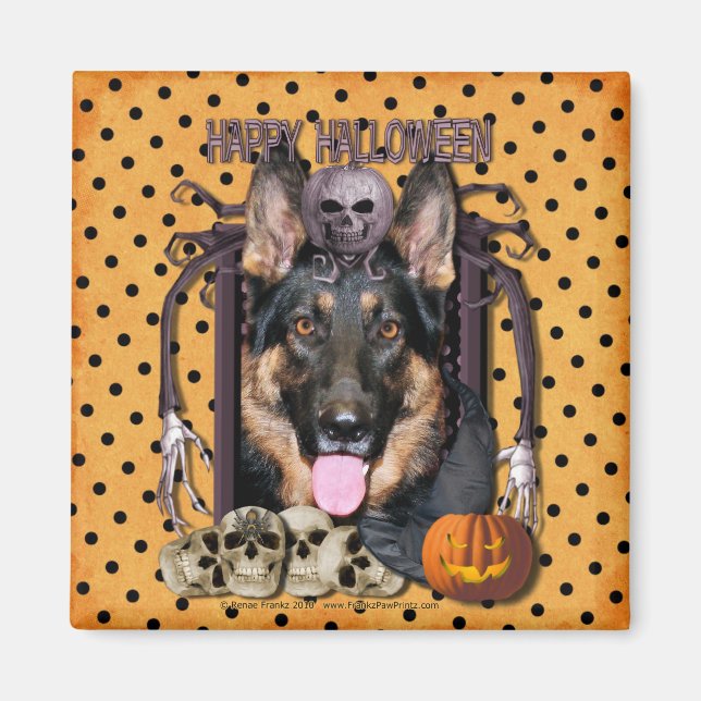 Imã Halloween Nightmare - German shepherd Kuno (Frente)