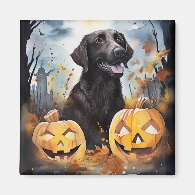 Imã Halloween Nova Escotia Com Pumpkins Assustado (Frente)