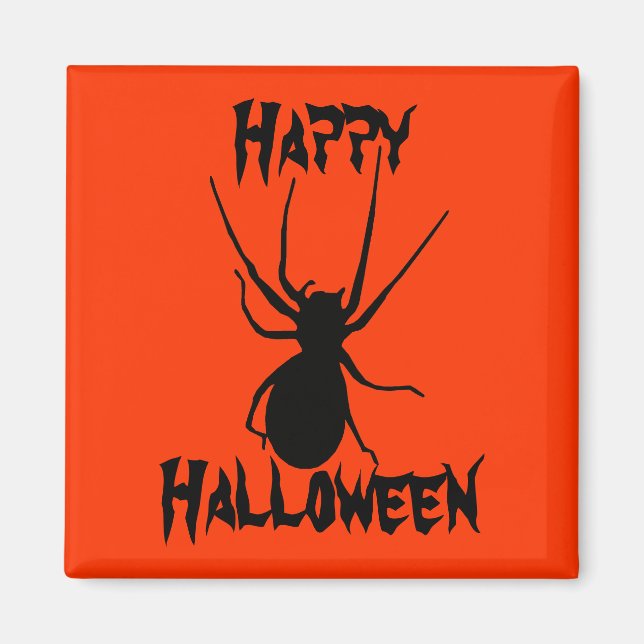 Imã Halloween Orange Black Creepy Spider Magnet (Frente)