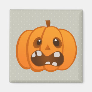 Imã Halloween Orange Pumpkin Jack-o'-lantern
