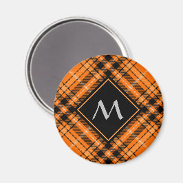 Imã Halloween Orange Tartan