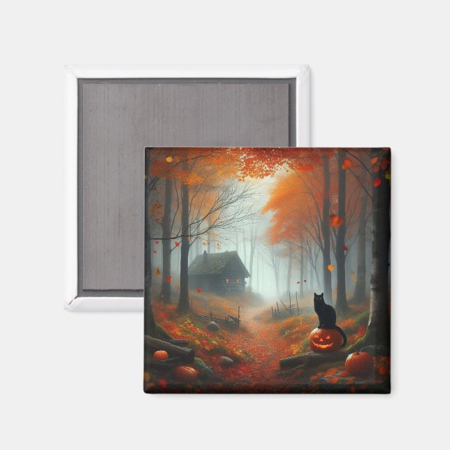 Imã Halloween/outono/Outono/Abóbora/gato (Front/Back)