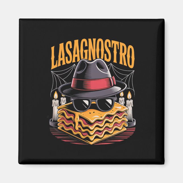 Imã Halloween Pasta Meme Mafia Parody Funny Lasagna Ar (Frente)