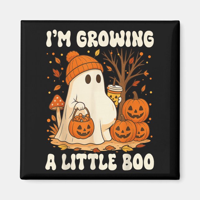 Imã Halloween Pregnancy Announcement I'm Growing A Lit (Frente)
