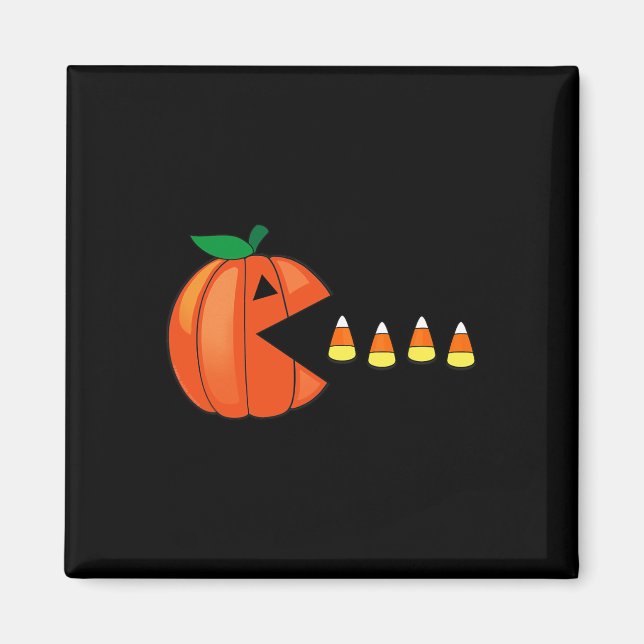 Imã Halloween Pumpkin Comendo Milho Doce (Frente)