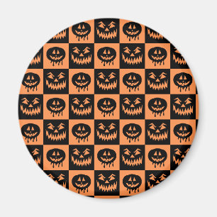 Imã Halloween Pumpkin Face Ghost Spooky Patterno
