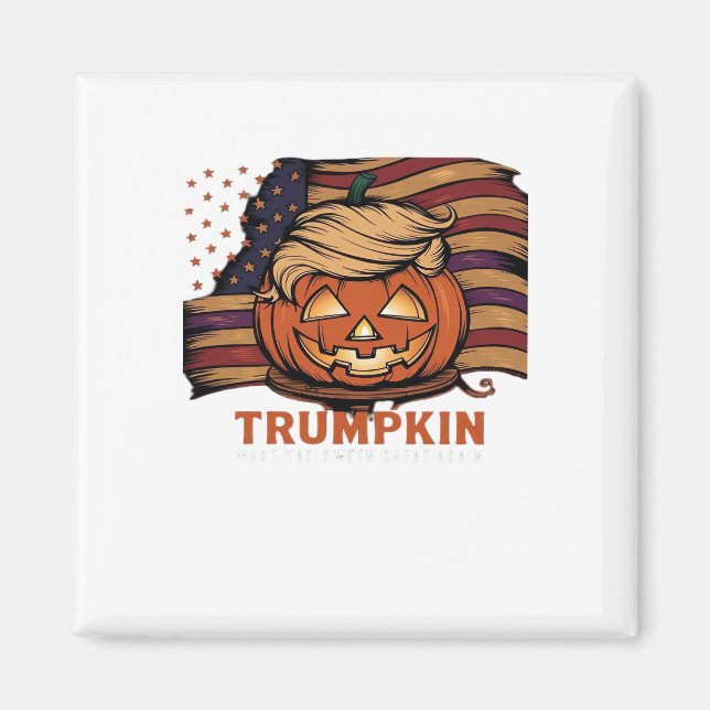 Imã Halloween, Pumpkin Trumpkin, Faça Excelente de Hal (Frente)
