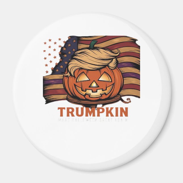 Imã Halloween, Pumpkin Trumpkin, Faça Excelente de Hal (Frente)