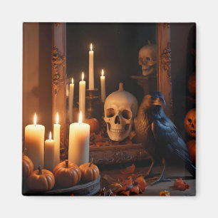 Imã Halloween Pumpkins Crow Cute Spooky Magia Festiva