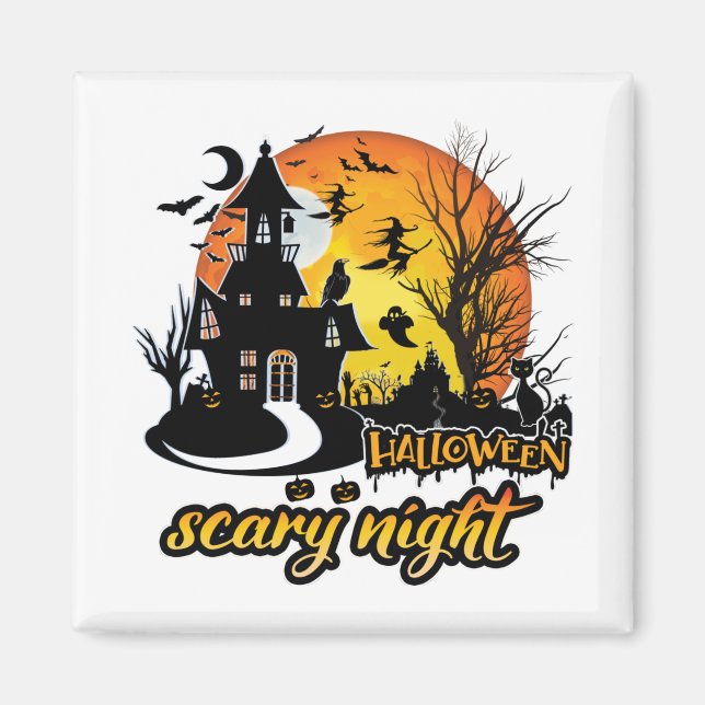 Imã Halloween Scary Night (Frente)