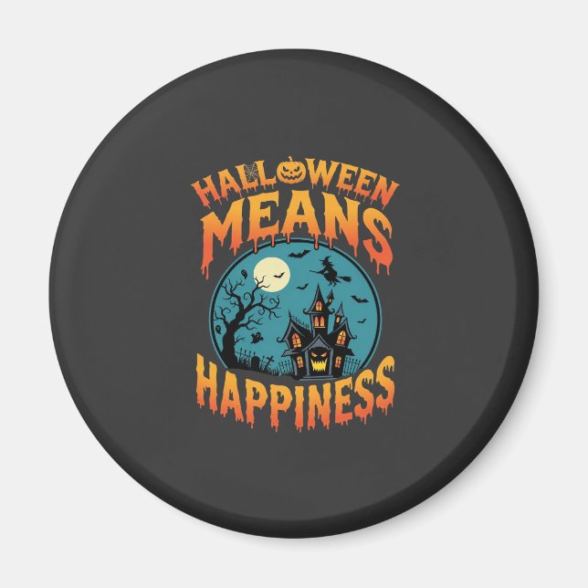 Imã Halloween Significa Felicidade Vetor de Casa Assom (Frente)