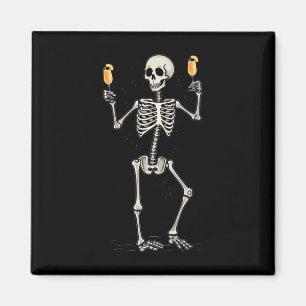 Imã Halloween Skeleton Bebendo Peach Bellini Tail