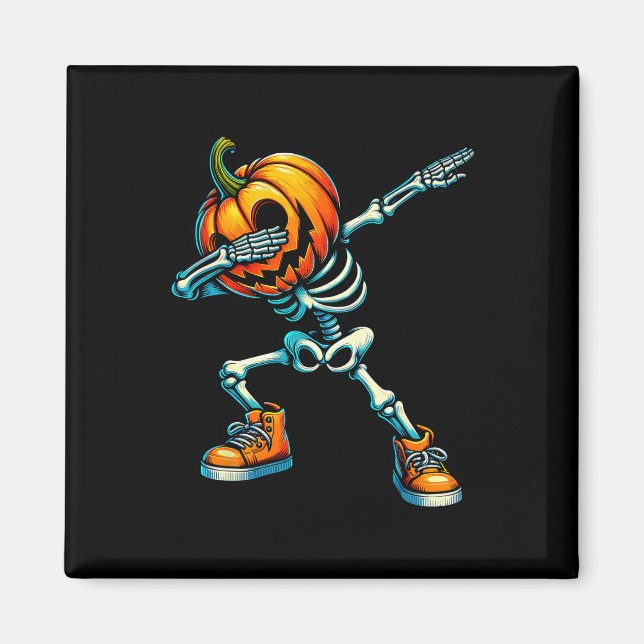 Imã Halloween Skeleton Boys Trick Treat Engraçado Pump (Frente)