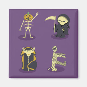 Imã Halloween Skeleton Dracula Mummy Grim Reaper
