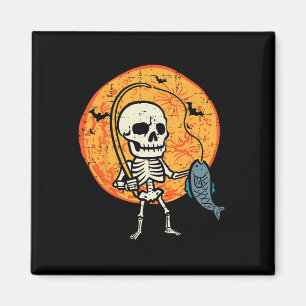 Imã Halloween Skeleton Fisheries Costume Pescador Men