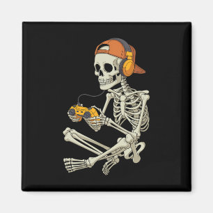 Imã Halloween Skeleton Gamer Video Gaming Boys Men Kid