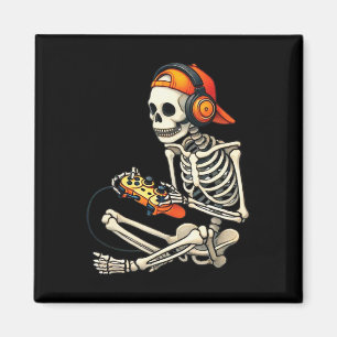 Imã Halloween Skeleton Gamer Video Gaming Boys Men Kid